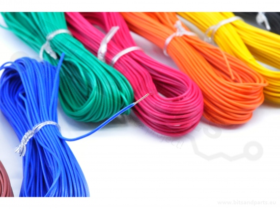 Draadset 9 kleuren 1x0,2mm² 24AWG vaste kern